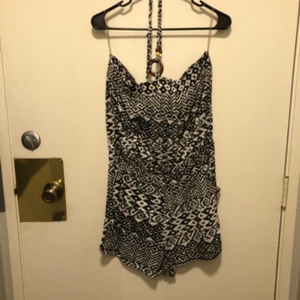 Black and White Tube Top Romper